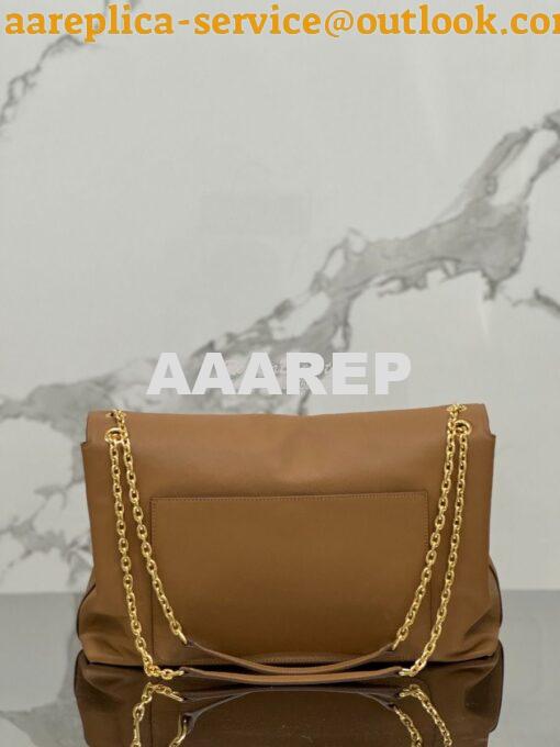 Replica Prada Large leather shoulder bag 1BD368 Caramel 13