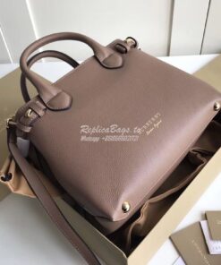 Replica Burberry The Small Banner in Leather and House Check Beige