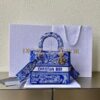 Replica Dior Medium Lady D-Lite Bag Fluorescent Orange Toile de Jouy R 12