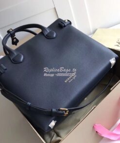 Replica Burberry The Small Banner in Leather and House Check Blue