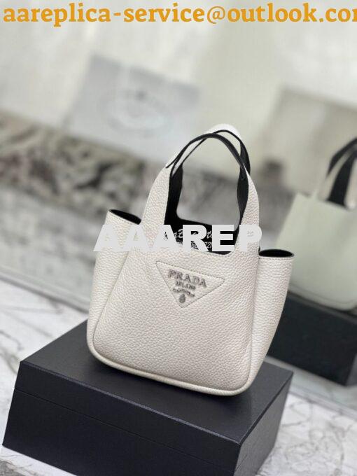 Replica Prada Leather mini bag 1BA349 White