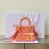 Replica Dior Medium Lady D-Lite Bag Fluorescent Blue Toile de Jouy Rev 11