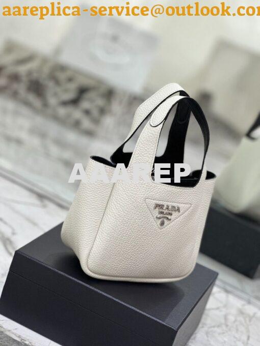 Replica Prada Leather mini bag 1BA349 White 2