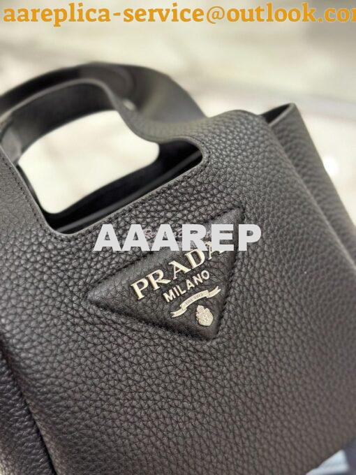 Replica Prada Leather mini bag 1BA349 Black 4