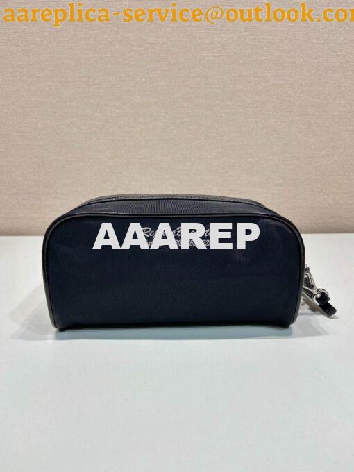 Replica Prada Re-Nylon and brushed leather pouch 4