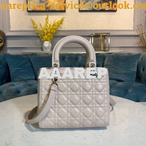 Replica Dior Lady Dior Medium Flap Cover Quilted in Cannage Lambskin L 3