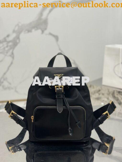 Replica Prada Medium Re-Nylon and brushed leather backpack 1BZ074 2