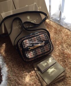 Replica Burberry The 1983 Check Link Camera Bag Black