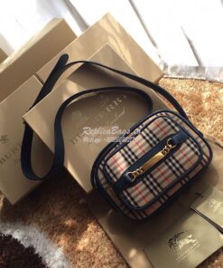 Replica Burberry The 1983 Check Link Camera Bag Blue 2