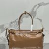 Replica Prada Large leather shoulder bag 1BA433 Pewter 13