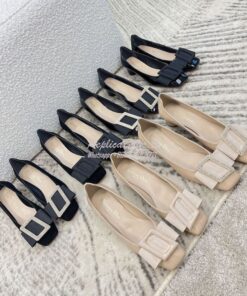 Replica Dior Idylle Ballet Pump Beige Patent Calfskin and Grosgrain KC