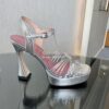 Replica Gucci GG-Chain Metallic-Leather Sandals 746614 Gold 11