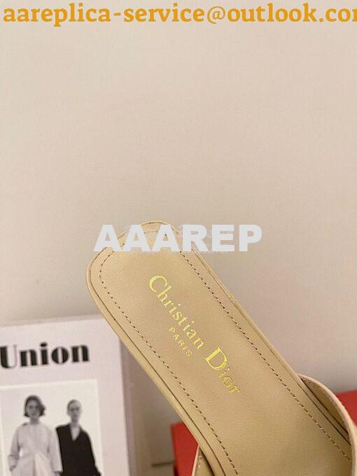 Replica Dior Idylle Heeled Slide Patent Calfskin and Grosgrain KCQ795 7