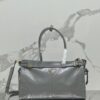 Replica Prada Medium leather shoulder bag 1BA426 Pewter 11