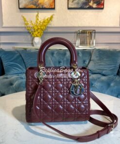 Replica Dior Lady Dior Medium Flap Cover Quilted in Cannage Lambskin L