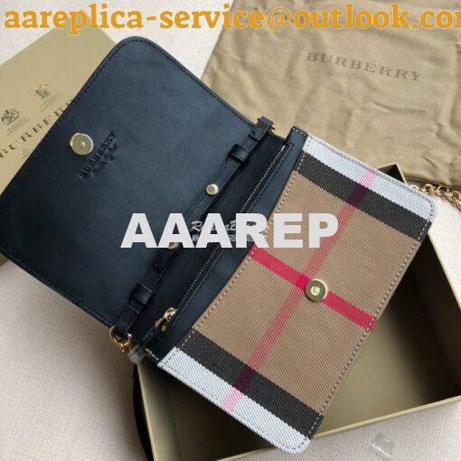 Replica Burberry Leather and House Check Wallet with Detachable Strap 7