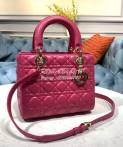 Replica Dior Lady Dior Medium Flap Cover Quilted in Cannage Lambskin L 2