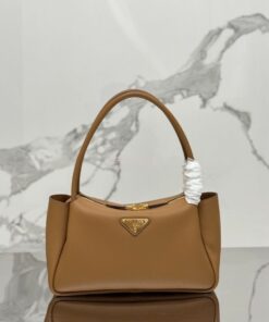 Replica Prada Medium leather handbag 1BA444 Caramel