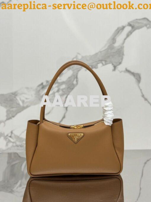 Replica Prada Medium leather handbag 1BA444 Caramel