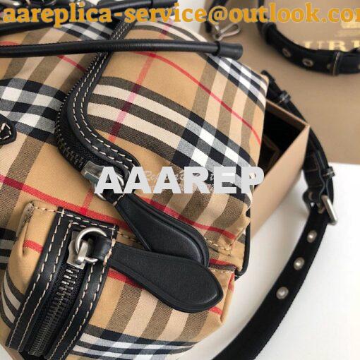 Replica Burberry The Small Rucksack in Vintage Check and Leather 5