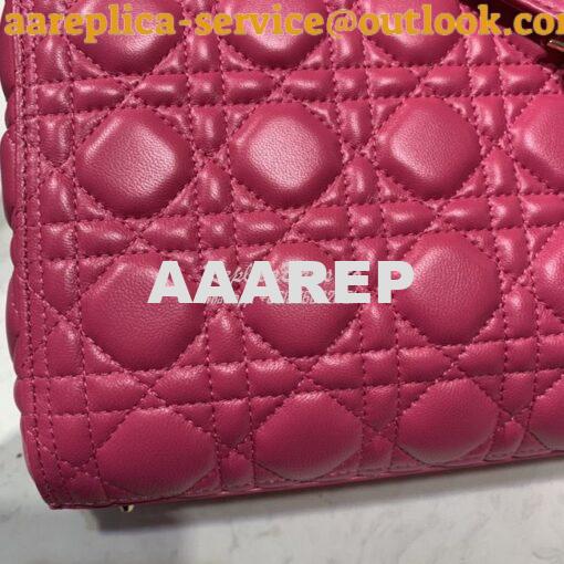 Replica Dior Lady Dior Medium Flap Cover Quilted in Cannage Lambskin L 6