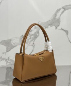 Replica Prada Medium leather handbag 1BA444 Caramel 2