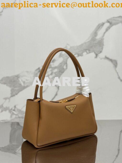 Replica Prada Medium leather handbag 1BA444 Caramel 2