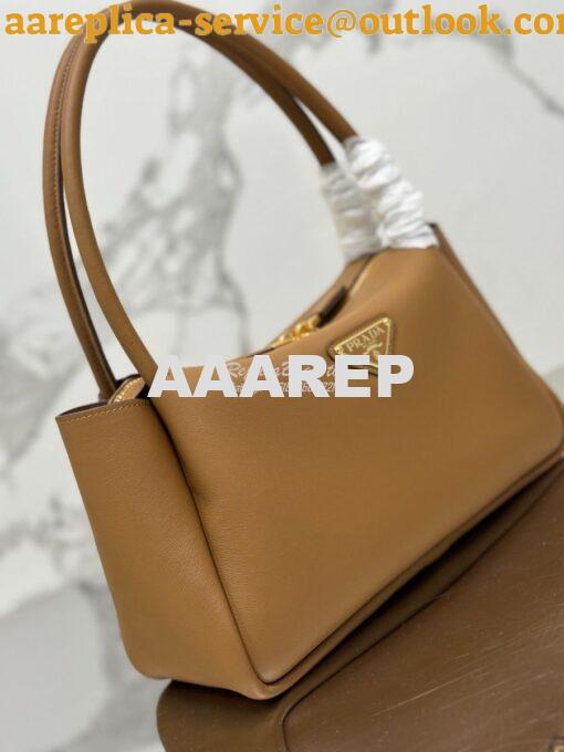 Replica Prada Medium leather handbag 1BA444 Caramel 3