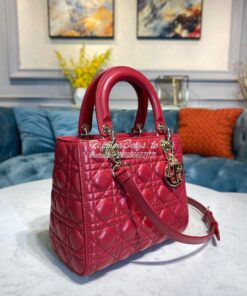 Replica Dior Lady Dior Medium Flap Cover Quilted in Cannage Lambskin L 2