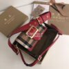 Replica Burberry The Small Buckle Bag in House Check and White Leather 10