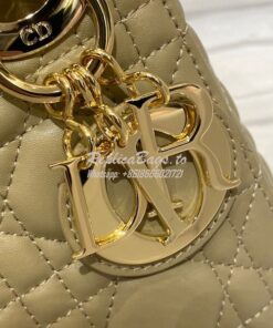 Replica Dior Quilted Natural Lambskin Leather Mini Lady Dior Bag 2