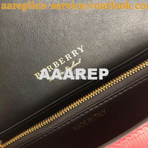 Replica Burberry The Small Buckle Bag in House Check and Red Leather 8