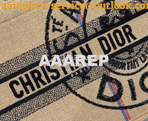 Replica Dior Book Tote Beige Jute Canvas Embroidered with Dior Union M 2