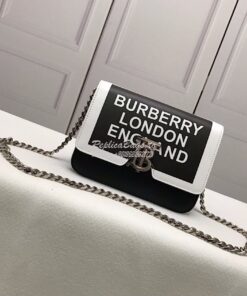 Replica Burberry TB Montage Logo Print Leather Bag 80103351