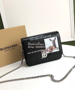 Replica Burberry TB Montage Print Leather Bag 80103351