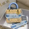 Replica Lady Dior Medium Bag Natural Wicker and Cornflower Blue Dior O