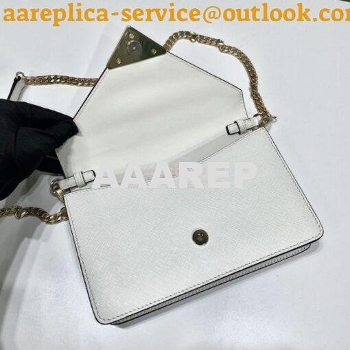 Replica Prada Saffiano leather shoulder bag 1BD318 White 8