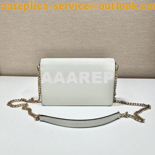 Replica Prada Saffiano leather shoulder bag 1BD318 White 11