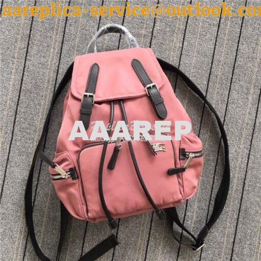 Replica Burberry The Medium Rucksack in mauve pink Puffer Nylon and Le