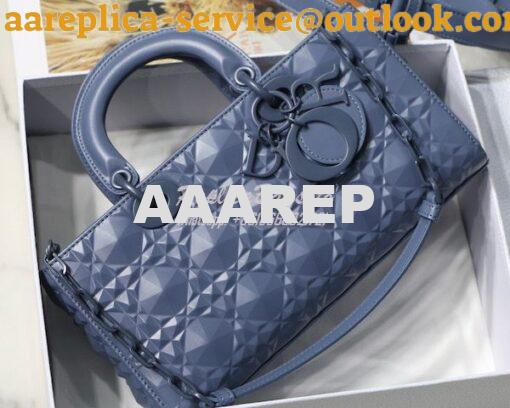 Replica Dior Lady D-Joy Bag Denim Cannage Calfskin with Diamond Motif 2