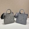 Replica Prada Small Logo Ricamo Jacquard Tote 1BA343 Black 12