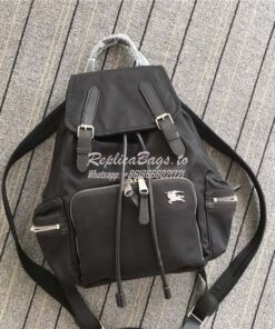 Replica Burberry The Medium Rucksack in black Puffer Nylon and Leather