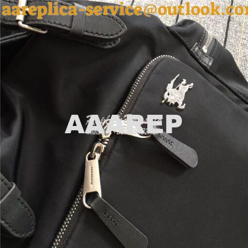 Replica Burberry The Medium Rucksack in black Puffer Nylon and Leather 3