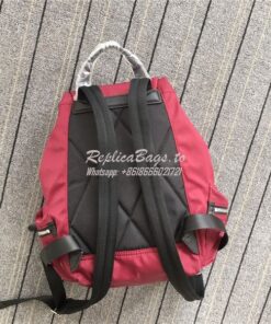 Replica Burberry The Medium Rucksack in red Puffer Nylon and Leather 2