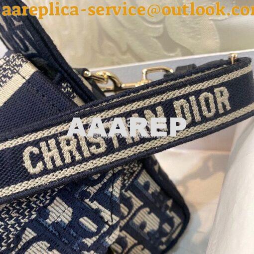 Replica Dior Small DiorCamp Bag Blue Oblique Embroidery M1241 5