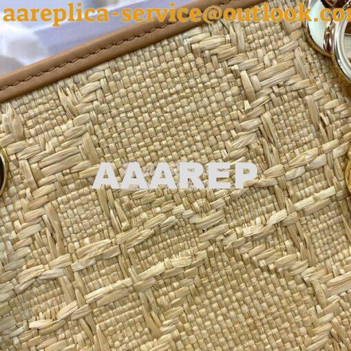 Replica Dior Medium Lady Dior Bag Natural Cannage Raffia M0565 5