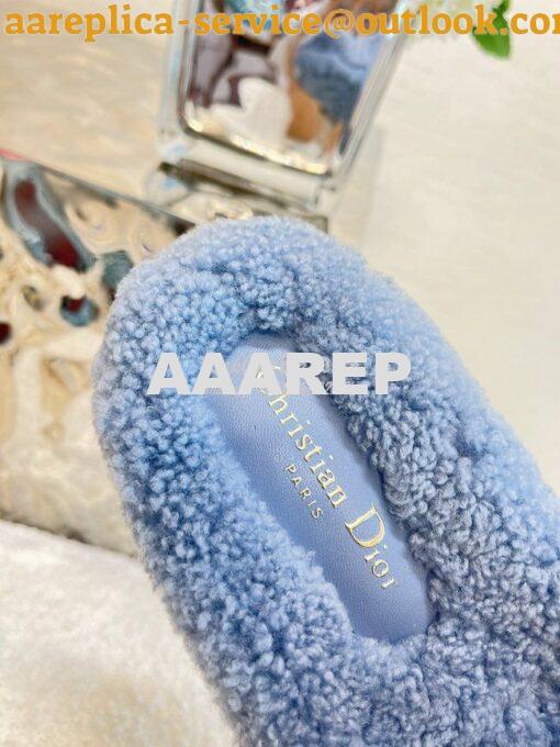 Replica Dior Dway Slide Embroidered Cotton and Shearling KCQ551 11