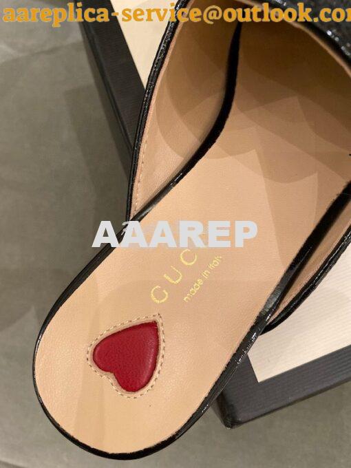 Replica Gucci Princetown Glitter Calfskin Slipper 629084 7