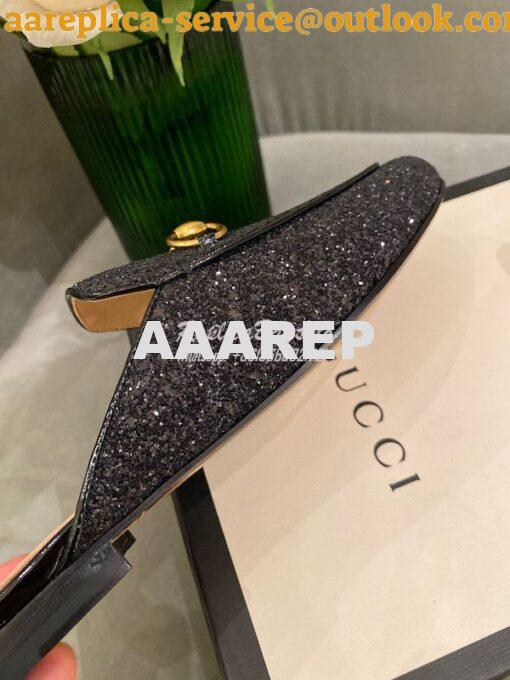 Replica Gucci Princetown Glitter Calfskin Slipper 629084 8