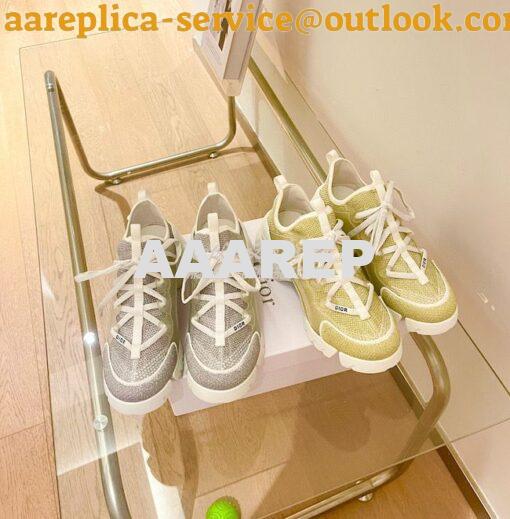 Replica Dior D-Connect Mesh Sneaker In Silver Textile KCK222